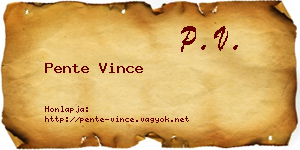 Pente Vince névjegykártya